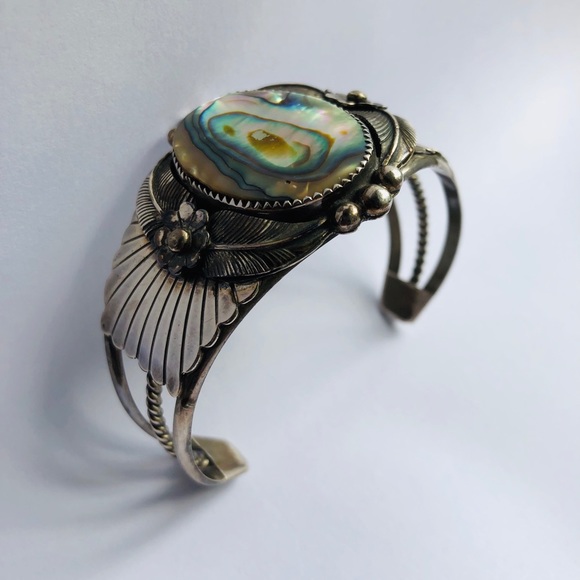 ❌SOLD❌VTG Navajo Sterling ManyGoats Abalone Pearl - Picture 9 of 16